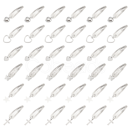 36Pcs 6 Style Iron Snap Hair Clips PHAR-CP0001-08-1