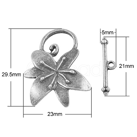 Alloy Toggle Clasps X-PALLOY-A20004-AS-LF-1