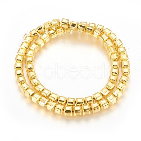 Electroplated Non-magnetic Synthetic Hematite Beads Strands G-P423-13B-G-1