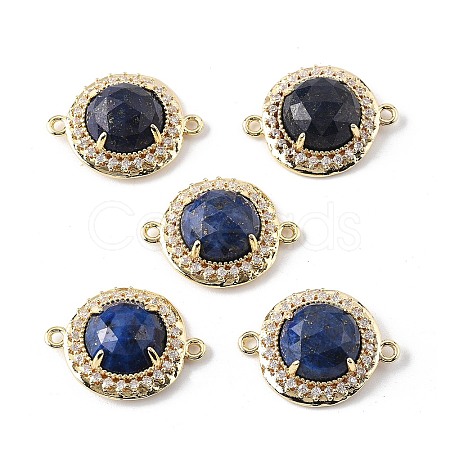 Dyed Natural Lapis Lazuli Faceted Connector Charms G-H323-03G-07-1