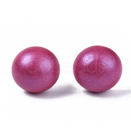 Pearlized Half Round Schima Wood Earrings for Girl Women EJEW-N048-001-10-1