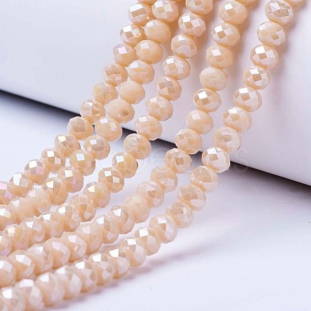Electroplate Glass Beads Strands X-EGLA-A034-P8mm-B02-1