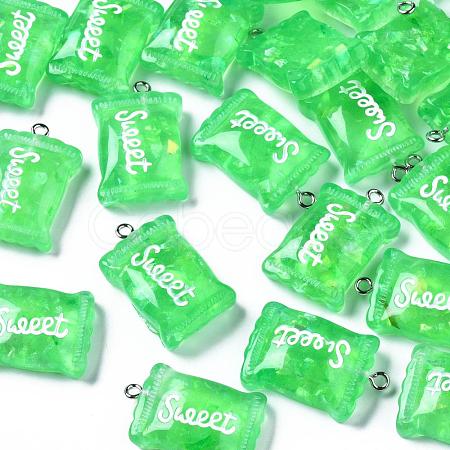 Transparent Resin Pendants X-RESI-S356-54A-02-1