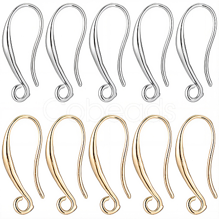 40Pcs 2 Colors Brass Earring Hooks KK-BBC0021-72-1