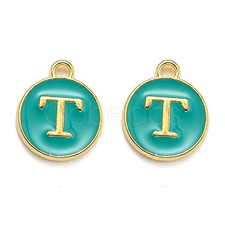 Golden Plated Alloy Enamel Charms ENAM-Q437-15T-1