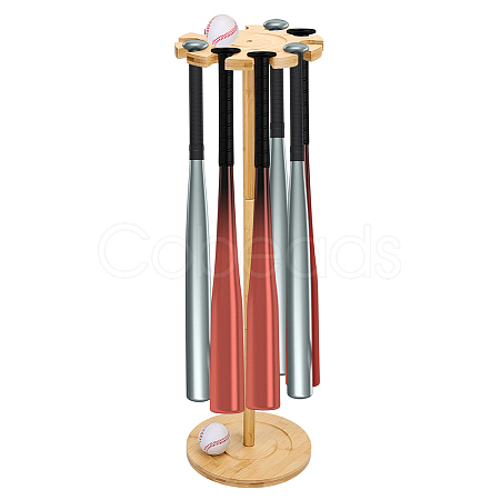 Wood Baseball Bat Organizer Display Stands ODIS-WH0043-268-1