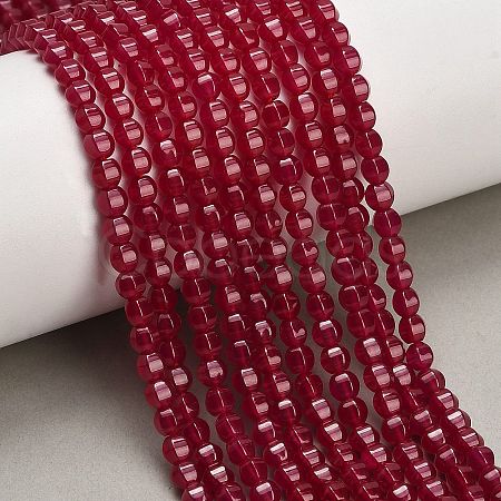 Lab Grown Red Corundum Beads Strands GG-CBAC488-04A-1