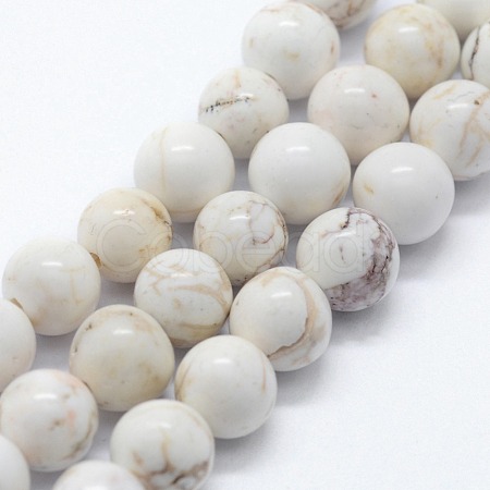 Natural Magnesite Beads Strands G-I199-27-6mm-1