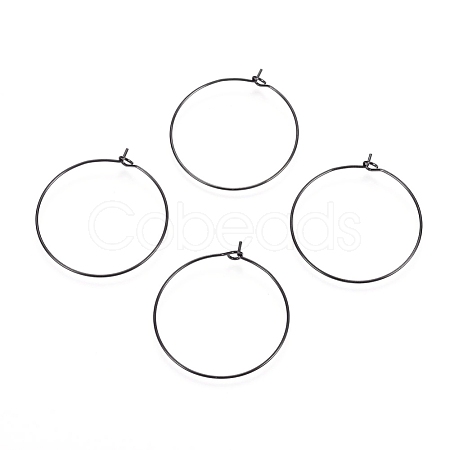 316L Surgical Stainless Steel Hoop Earring Findings STAS-D164-01B-1