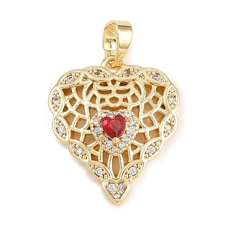 Valentine's Day Brass Micro Pave Cubic Zirconia Pendants KK-T086-01A-1