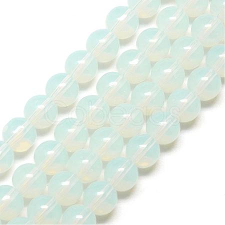 Imitation Jade Glass Beads Strands GR8mm69Y-1