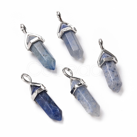 Dyed & Heated Natural Blue Aventurine Pointed Pendants G-K329-62P-1