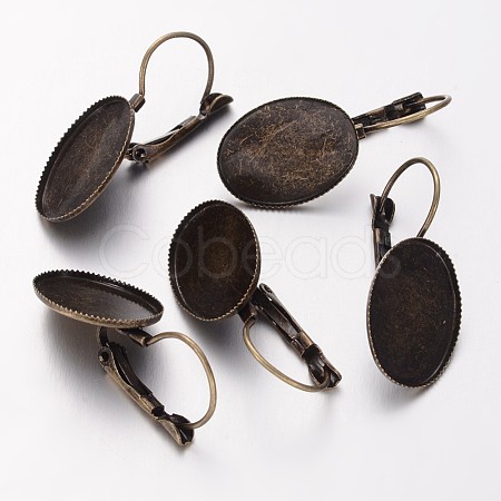Brass Leverback Earring Findings KK-H170-AB-1