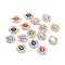 Acrylic Cabochons, with Golden Tone Alloy Rhinestone Finding, Oval, Mixed Color, 29.5x25x5mm