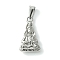 Non-Tarnish 304 Stainless Steel Pendants, Avalokitesvara Charm, Stainless Steel Color, 24.5x14.5x4.5mm, hole: 3.5x6mm