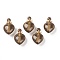 Natural Smoky Quartz Pendants, Openable Perfume Bottle, with Golden Tone Brass Findings, Heart Shape, 33~35x22~23x12~13mm, Hole: 3.5mm, capacity: 1ml(0.03 fl. oz)