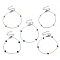 304 Stainless Steel Cable Chain Bracelet with Enamel Rondelle Beaded, Satellite Chains Bracelet, Mixed Color, 6-1/4 inch(16cm)