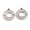 Non-Tarnish 304 Stainless Steel Pendants, Swim Ring, Stainless Steel Color, 20x17.5x2.5mm, Hole: 1.4mm