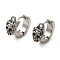 Skull Shape 304 Stainless Steel Hoop Earrings Findings, with Loops, Antique Silver, 14x7x18mm, Hole: 1.5mm