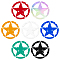 AHADERMAKER 7 Sheets 7 Colors Star Plastic Self Adhesive Car Stickers, Star Waterproof Decals for Vehicle Decoration, Mixed Color, 154x151x0.2mm, 1 sheet/color