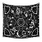 Polyester Tapestry Wall Hanging, Sun and Moon Psychedelic Wall Tapestry with Art Chakra Home Decorations for Bedroom Dorm Decor, Rectangle, Black, 1300x1500mm