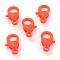 Plastic Lobster Claw Clasps, Heart, Orange Red, 22.5x13x6.5mm, Hole: 3mm