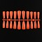 Solid Color Plastic Seamless Toe False Nail, Practice Manicure Nail Art Tool, Dark Orange, 26~32x6~13mm, 20pcs/set.