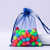 Rectangle Organza Drawstring Bags CON-PW0001-054B-03-1