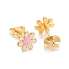 304 Stainless Steel Enamel Stud Earrings EJEW-B009-18G-04-2