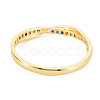 Cubic Zirconia Criss Cross Hinged Bangle BJEW-S141-022-2