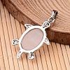 Tortoise Platinum Tone Brass Rose Quartz Pendants G-F265-01J-2
