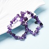 Unisex Chip Natural Amethyst Beaded Stretch Bracelets BJEW-S143-13-6