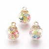 Transparent Glass Bottle Pendants LS-GLAA-L018-02-1