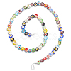 3 Strands Flat Round Handmade Millefiori Glass Beads Strands LAMP-LT0001-15A-6