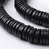 Dyed Natural Coconut Flat Round Bead Strands COCB-O003-12F-1