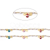 Handmade Eco-friendly Brass Enamel Moon with Evil Eye & Heart Charms Chain CHC-E025-25G-1-2