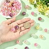 40Pcs Printed Transparent Acrylic Beads MACR-YW0004-65-5