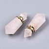 Faceted Natural Rose Quartz Pendants G-T131-15H-3