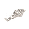 Flower Rack Plating Brass Clear Cubic Zirconia Watch Band Clasps ZIRC-H125-18P-3