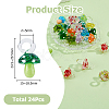 24Pcs Handmade Lampwork Pendants LAMP-HS0001-20-2