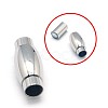Tarnish Resistant 304 Stainless Steel Magnetic Clasps with Glue-in Ends STAS-E006-35-1