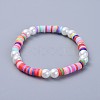 Handmade Polymer Clay Heishi Beads Kids Stretch Bracelets BJEW-JB04326-M-2