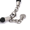 Natural Lava Rock & Synthetic Magnetic Hematite Anchor Beaded Bracelet BJEW-P339-01P-06-3