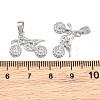 Brass Micro Pave Clear Cubic Zirconia Pendants CU-CBABDE1-04P-3