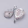 Natural Rose Quartz Pendants G-E442-04X-2