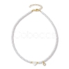 Brass Micro Pave Grade AAA Cubic Zirconia Letter Pendant Necklaces NJEW-JN04771-15-4