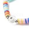 Handmade Polymer Clay Heishi Beads Stretch Bracelet BJEW-JB07372-03-4