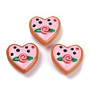 Handmade Heart Lampwork Beads Strands LAMP-P069-04B-07-2