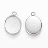 Tarnish Resistant 304 Stainless Steel Pendant Cabochon Settings X-STAS-L195-11B-2