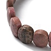 Natural Rhodonite Beaded Stretch Bracelet G-E010-01-08-3